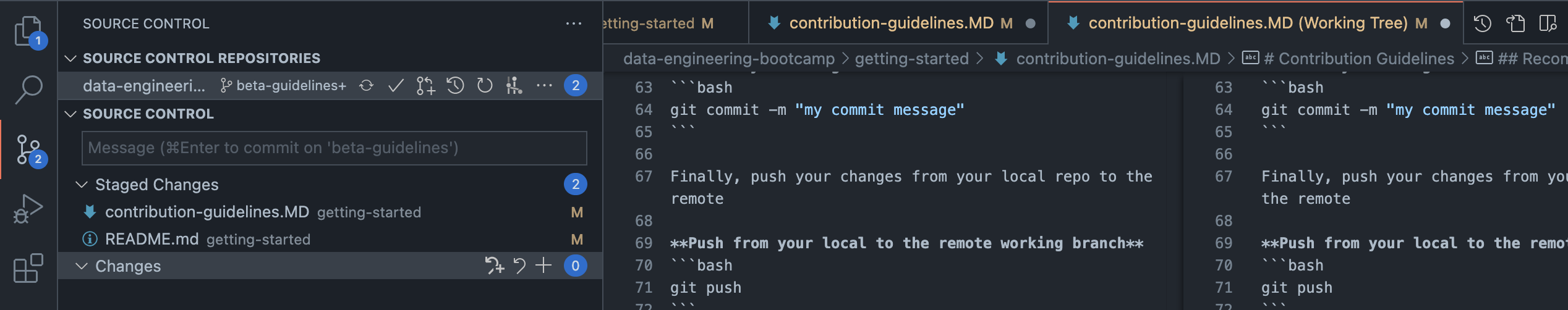 VSCode Git extension